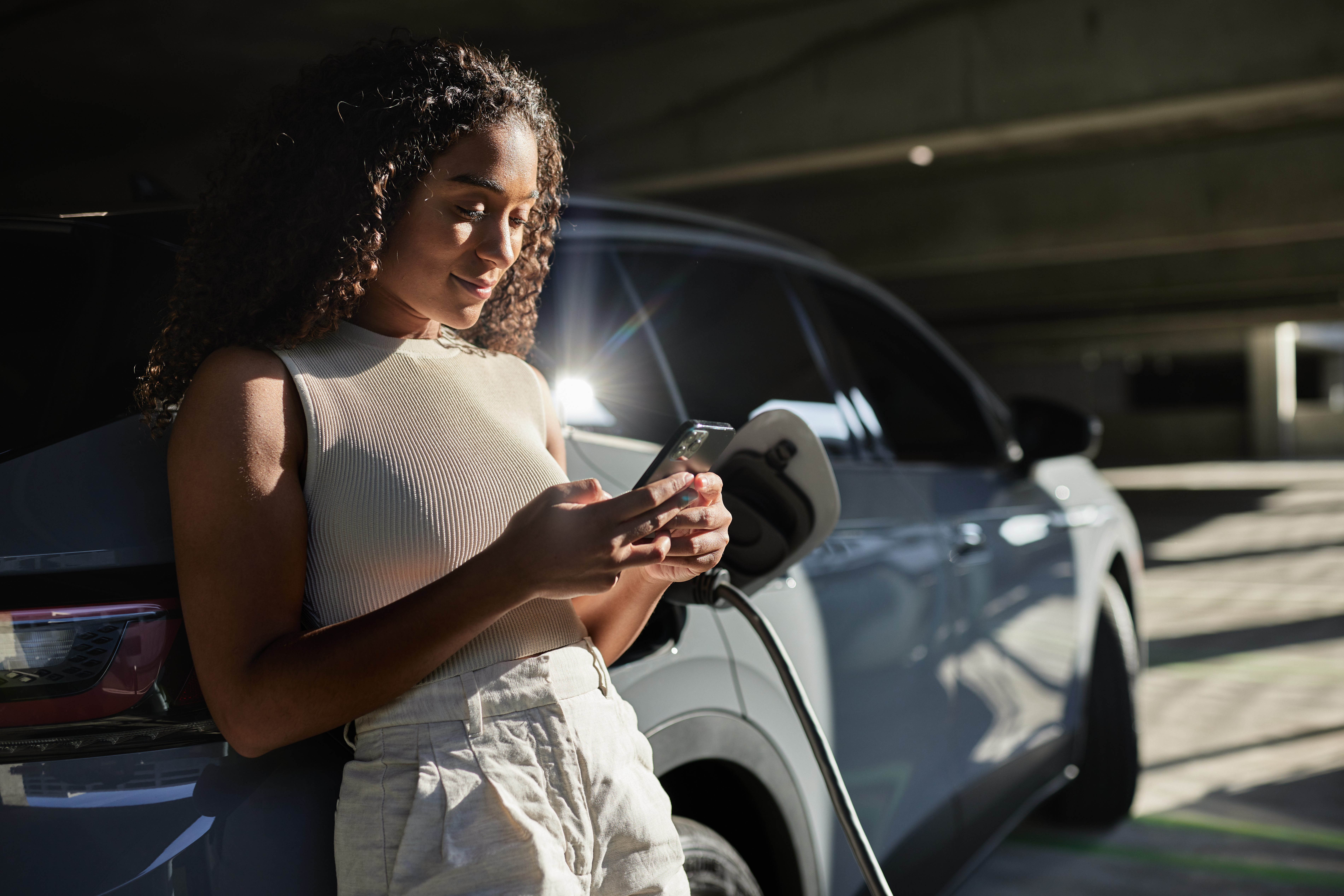 A person checking their phone