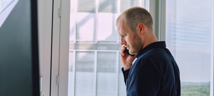 A person making a phone call