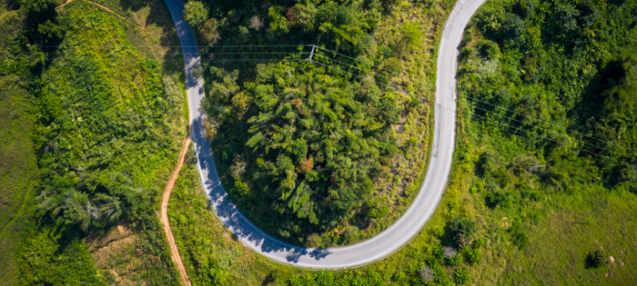 A bending road