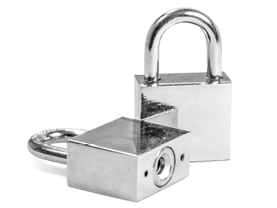 Two silver padlocks