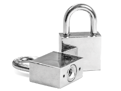 Two silver padlocks