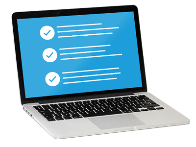 A laptop screen
