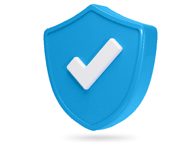 A blue shield with a tick inside