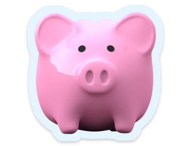 A pink piggy bank
