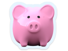 A pink piggy bank