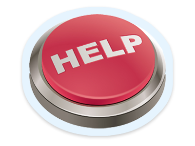 A large red button with the word help on it