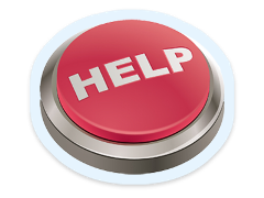 A large red button with the word help on it