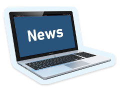 A computer screen with the word news on it