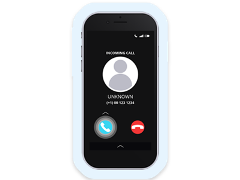 A mobile phone showing an unknown caller